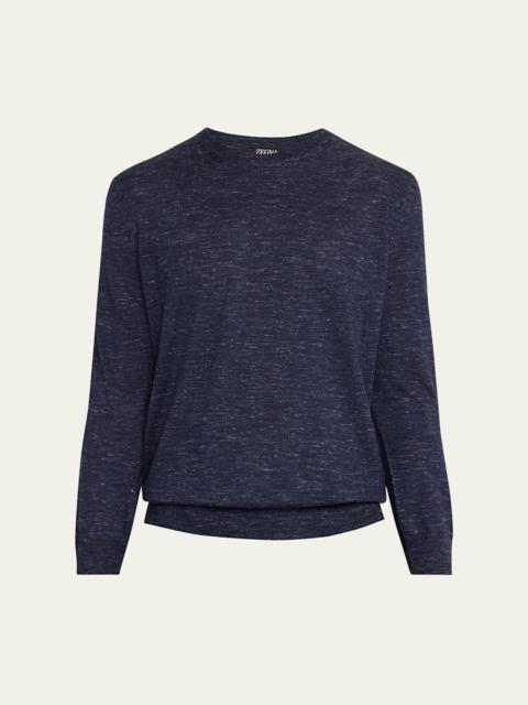 Men's Cashmere, Silk and Linen Crewneck Sweater