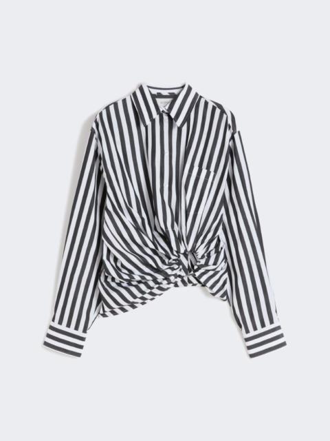 Striped poplin shirt - black