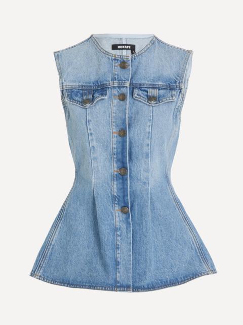 Flared Denim Top