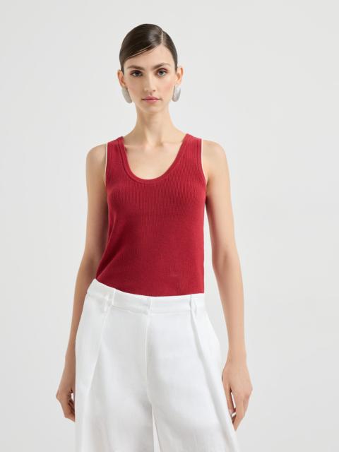 Cotton ribbed knit top