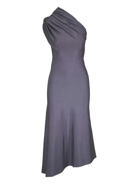one-shoulder ruched dress