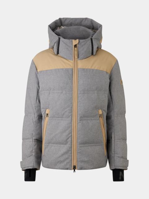 Wali down ski jacket in Gray/beige