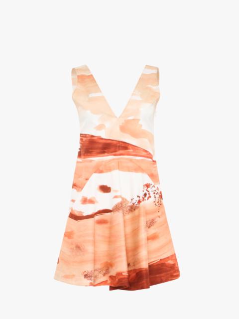 PRINTED V-NECK MINI DRESS