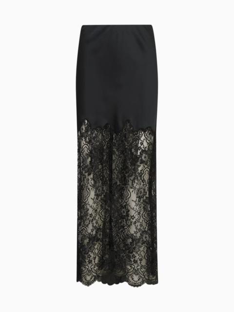 Ilene Satin & Lace Maxi Skirt