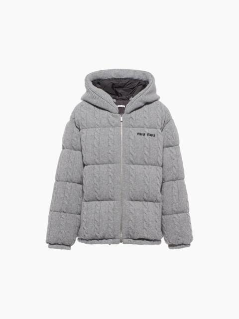 Hooded cashmere down jacket