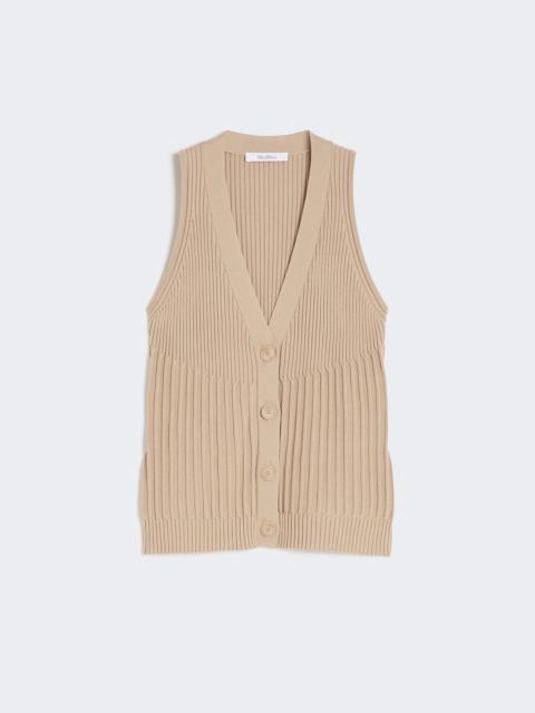 BIMBA Cotton yarn and viscose crepe gilet
