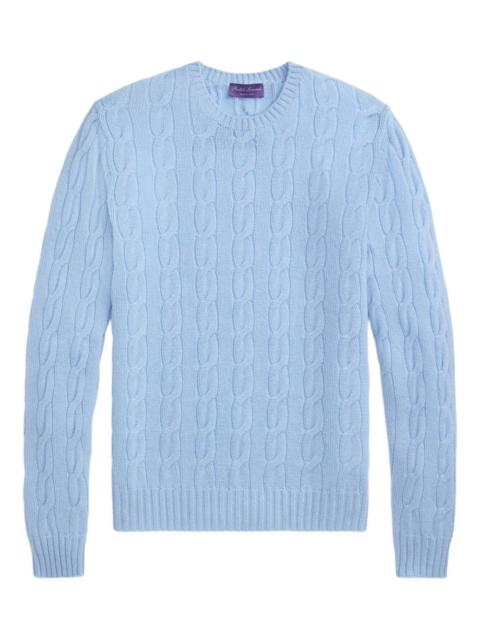 crew-neck cable-knit jumper