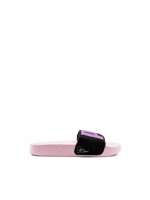 x Sophia Webster Leadcat suede slides