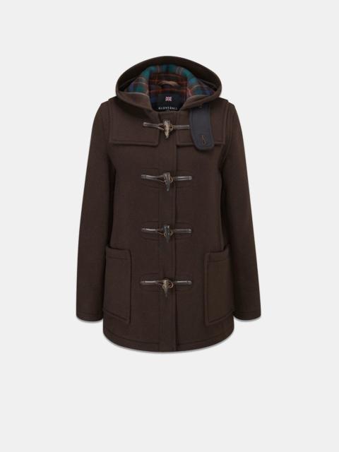 Women's Short Slim Fit Freda Duffle Coat Brown Tartan