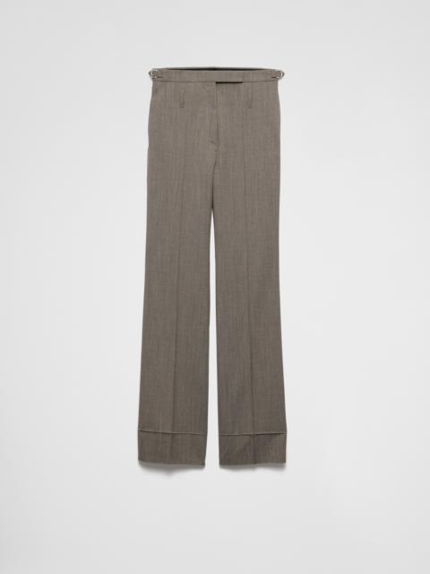 Technical wool pants with belt