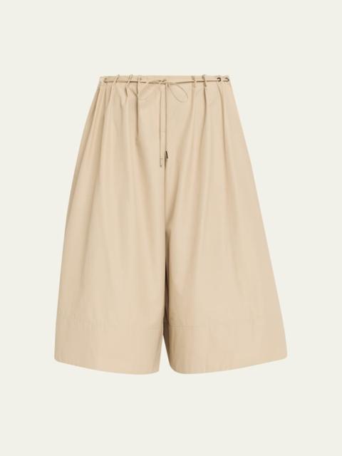 Sutton Drawstring Wide-Leg Bermuda Shorts