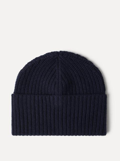 Cashmere English rib knit beanie