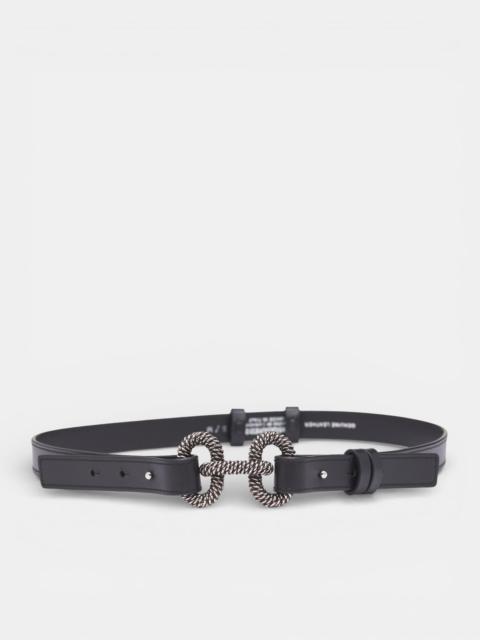 Braid Engraved Chainlink Leather Belt