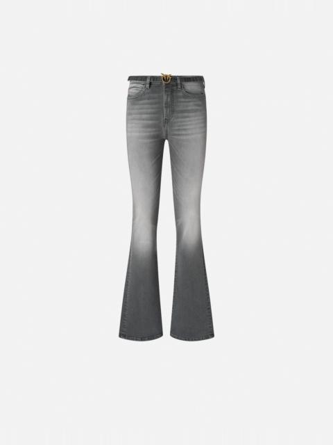 GREY DENIM FLARED JEANS