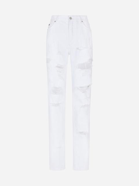 Boyfriend jeans with rips