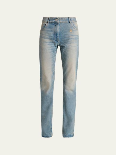 Mid-Rise Slim-Leg Jeans