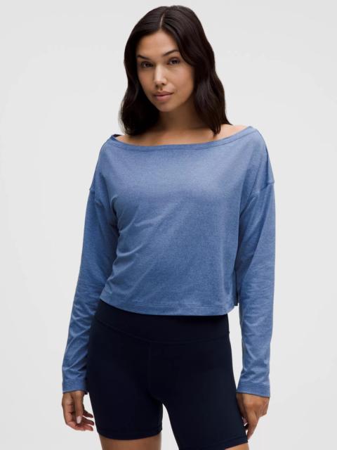 Softy Suedey Relaxed Boatneck Long-Sleeve Shirt