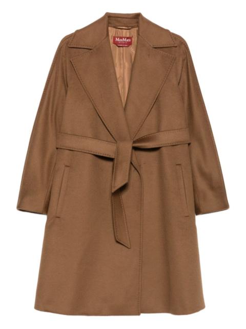 belted wool single-breasted coat