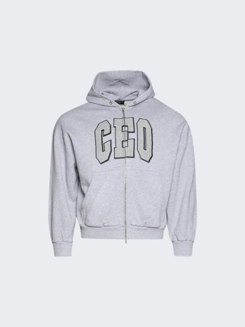 Small Fit Zip-up Hoodie Heather Grey