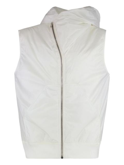 hooded zip-front waistcoat
