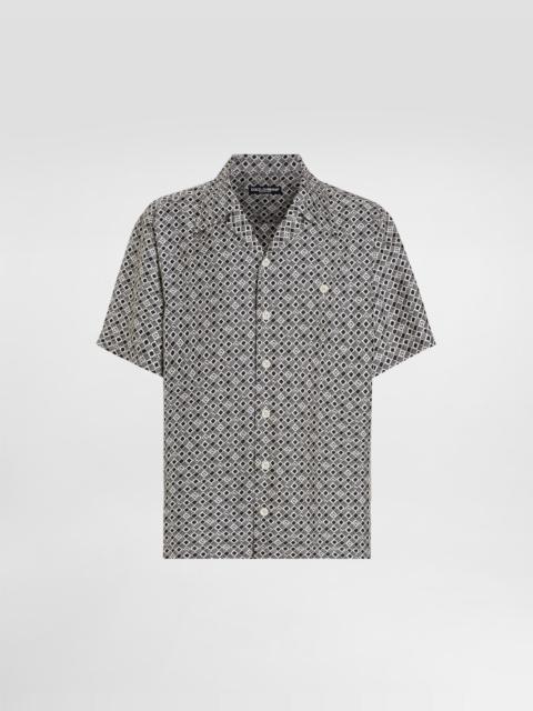 Silk shirt with tie print