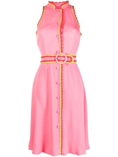 belted-waist sleeveless dress