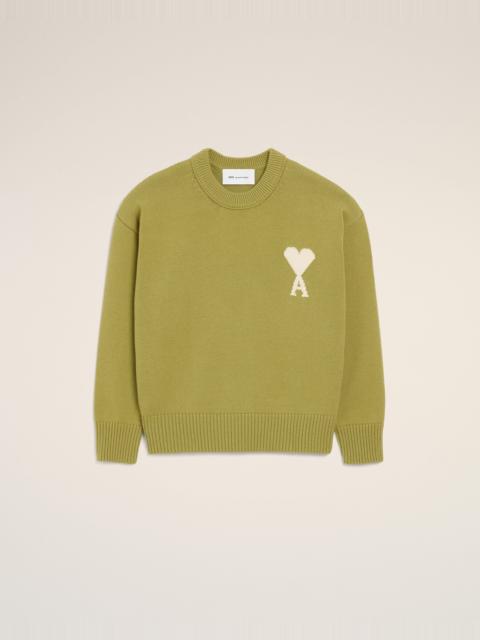 GREEN WOOL AND COTTON CREWNECK AMI DE COEUR SWEATER