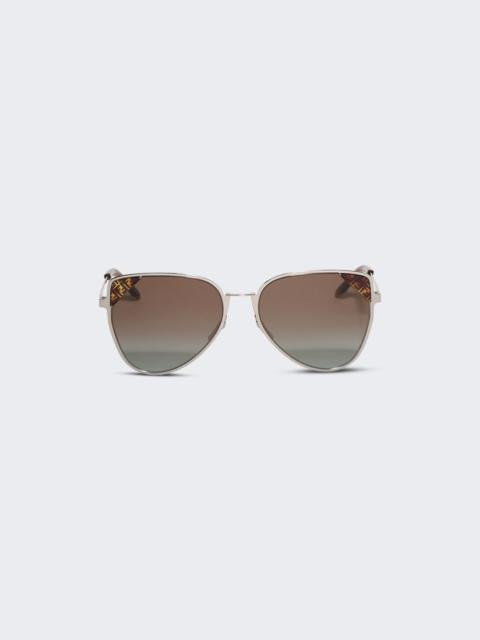 Signature Pilot Sunglasses Shiny Palladium And Gradient Brown