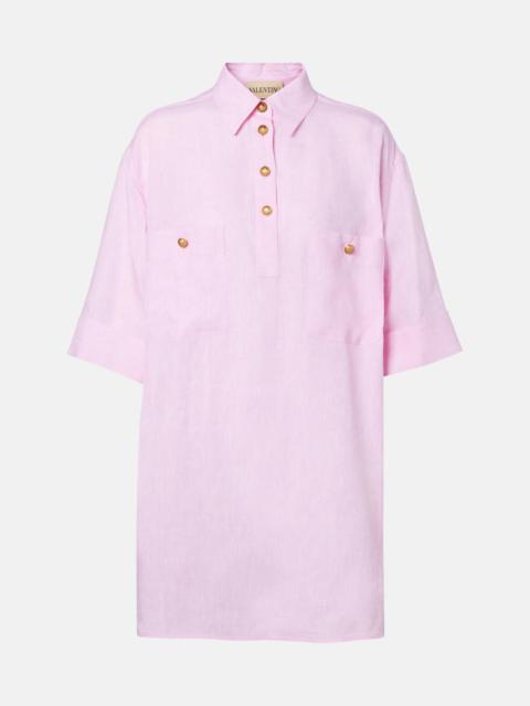 Oversized linen polo shirt