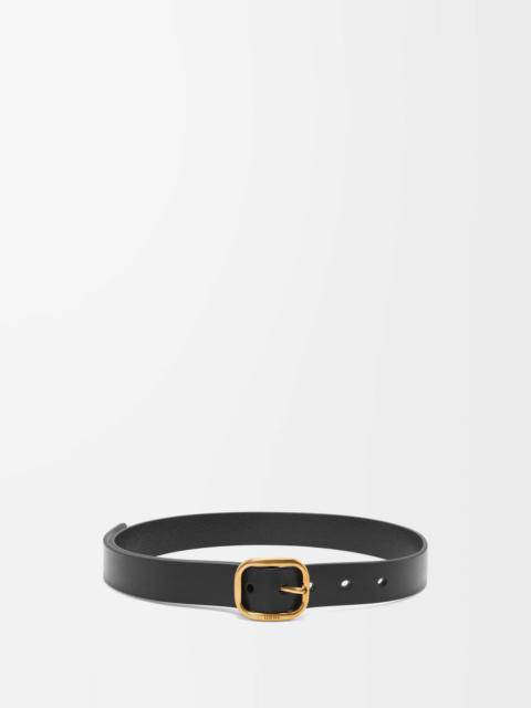 Rounded soft belt in calfskin