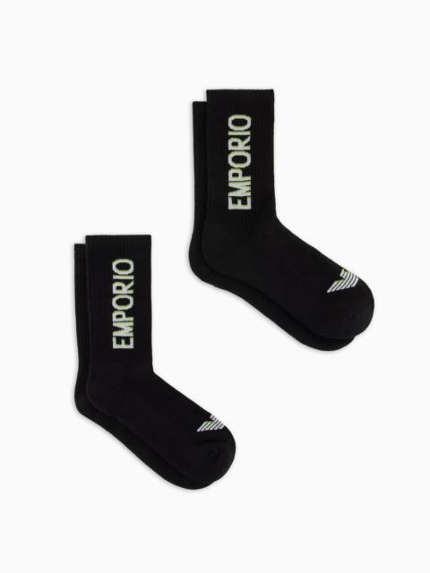 TWO-PACK OF TERRY SOCKS WITH OVERSIZED LOGO