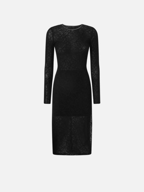 FITTED LACE DRESS WITH OPEN BACK