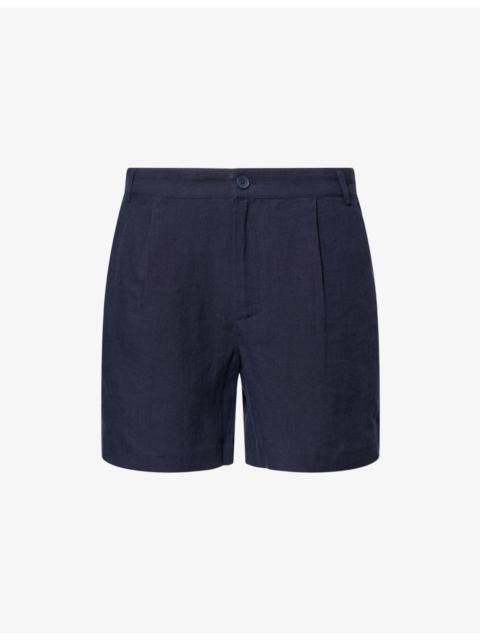 Pleated Linen Shorts
