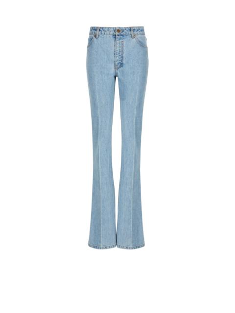 Denim high-waisted jeans