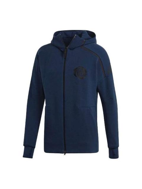 adidas Basketball Sports Hooded Jacket Navy Blue DY3235