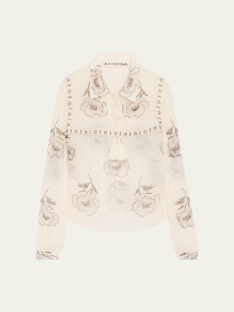 Pascal Obsidian Poppy Sheer Blouse