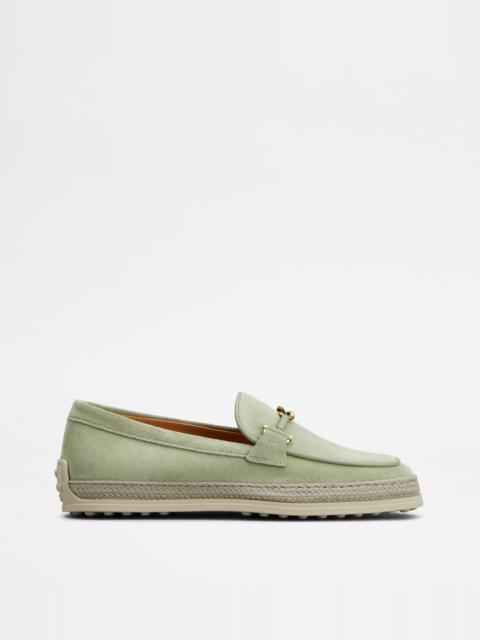 LOAFERS IN SUEDE - GREEN