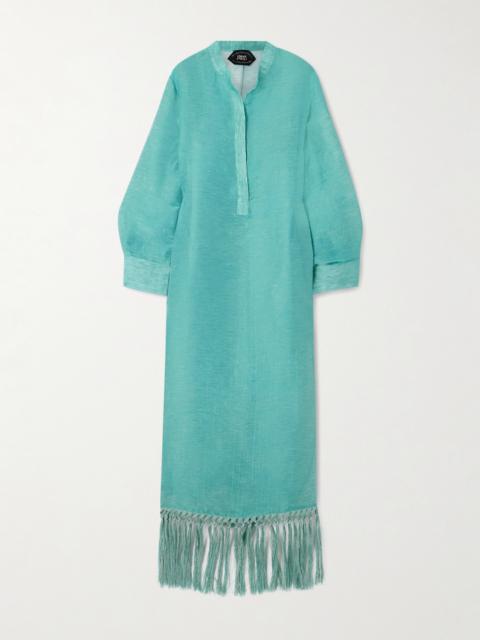 Bahamas Fringed Linen-blend Maxi Dress