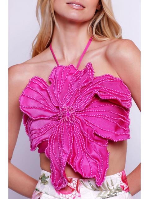 HAND-BEADED FLOWER TOP