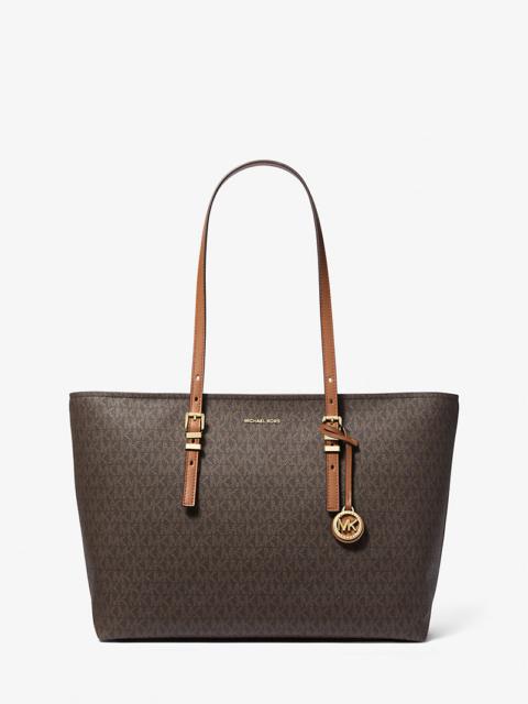 Quinn Large Signature Logo and Leather Tote Bag