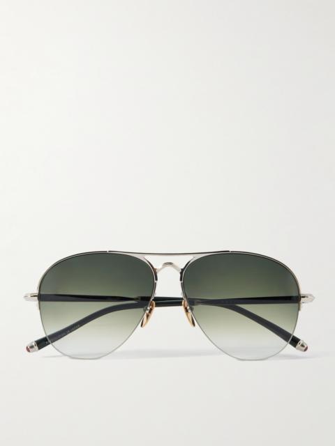 Amelia Aviator-style Titanium Sunglasses