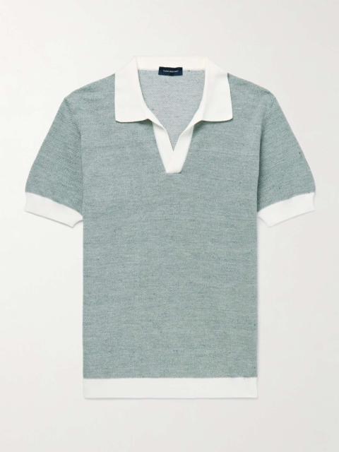 Birdseye Cotton and Linen-Blend Polo Shirt