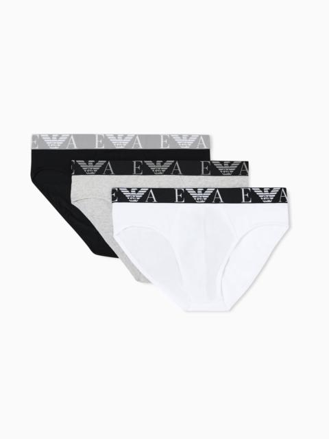 PACK 3 BOLD MONOGRAM LOGO BRIEFS