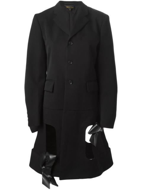 cut-out bow detailing coat