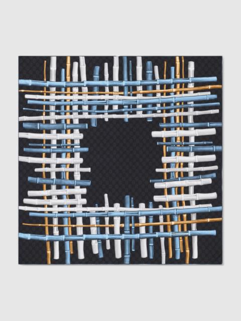 Printed silk twill carré