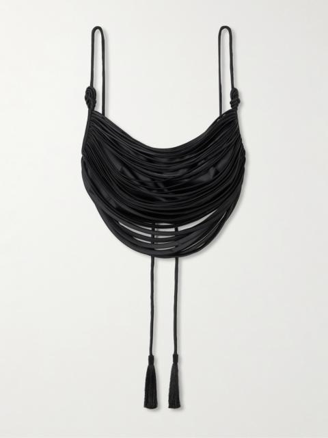 Tierra De Oro Draped Cropped Satin Top