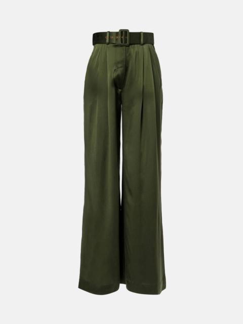 Silk wide-leg pants