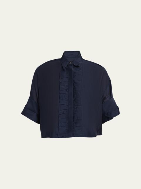 Next Ex Cotton-Silk Ruffle Shirt