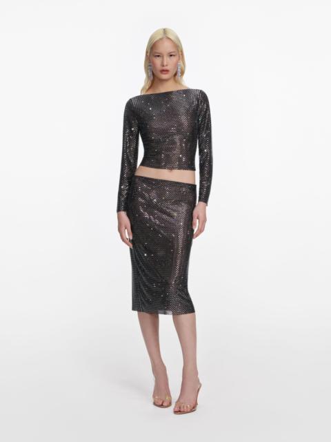 Gunmetal Rhinestone Top