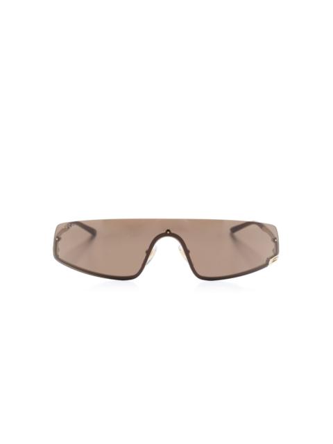 Square-G-motif shield-frame sunglasses